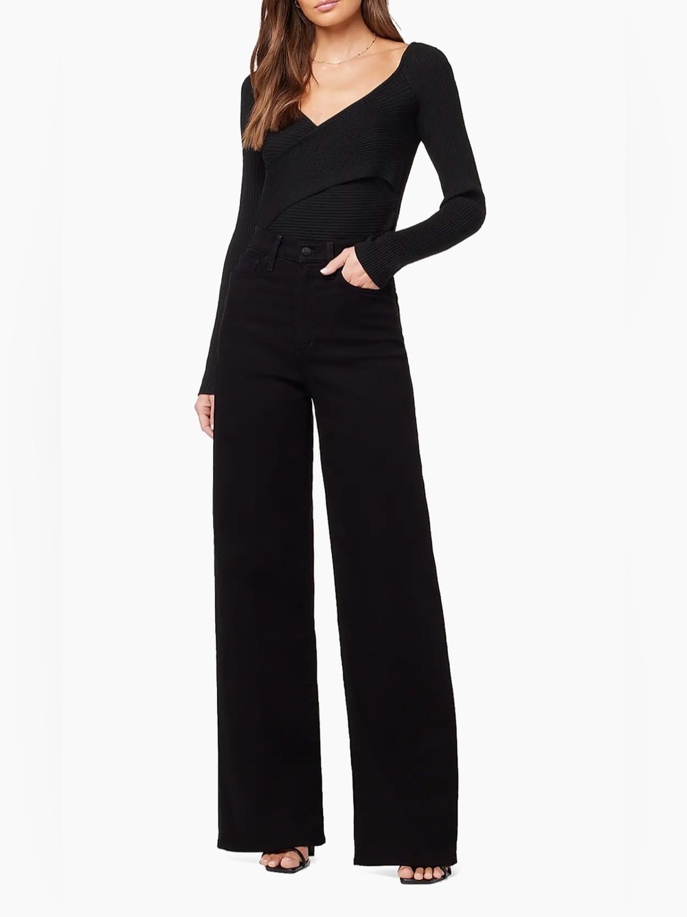 Joe's Jeans The Mia High-Rise Wide-Leg Jeans Black